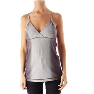 Lululemon-Gray Satya Tie Dye Two Tone Workout Yoga Strappy Back Tank Top